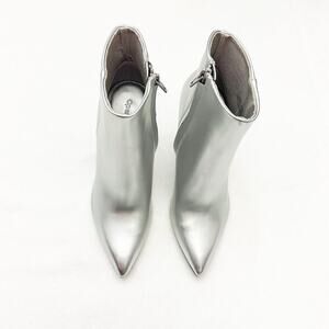 Oped Edit Blythe Silver Metallic Pointy Toe Heeled Boot Bootie Size 7 NWOT